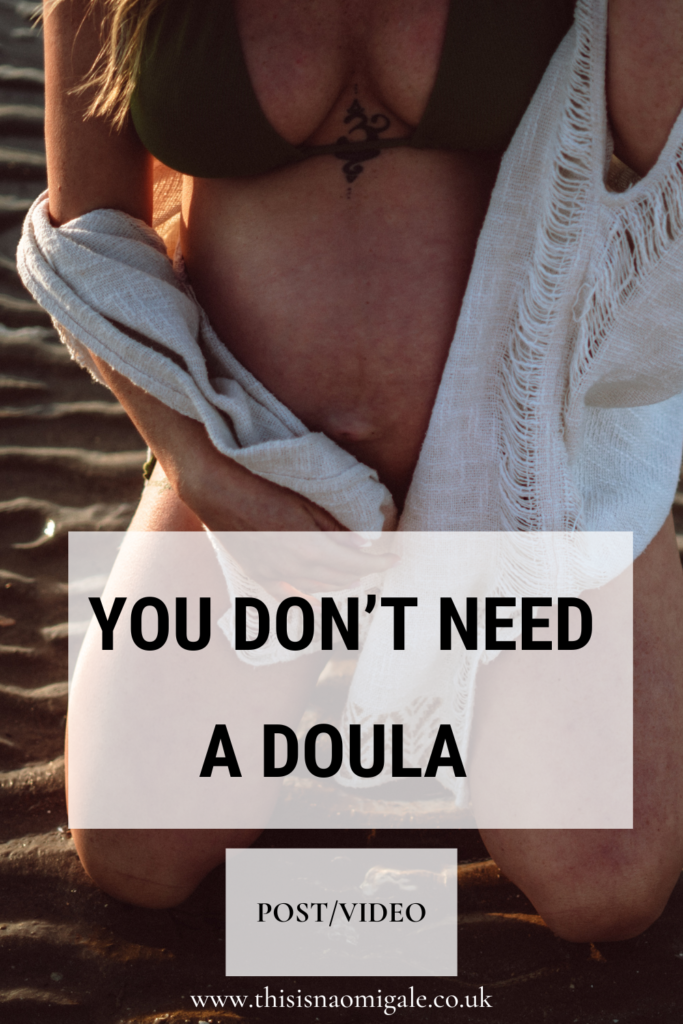 You don't need a doula featuring a pregnant woman holding her bump with photo being taken by her doula in Margate