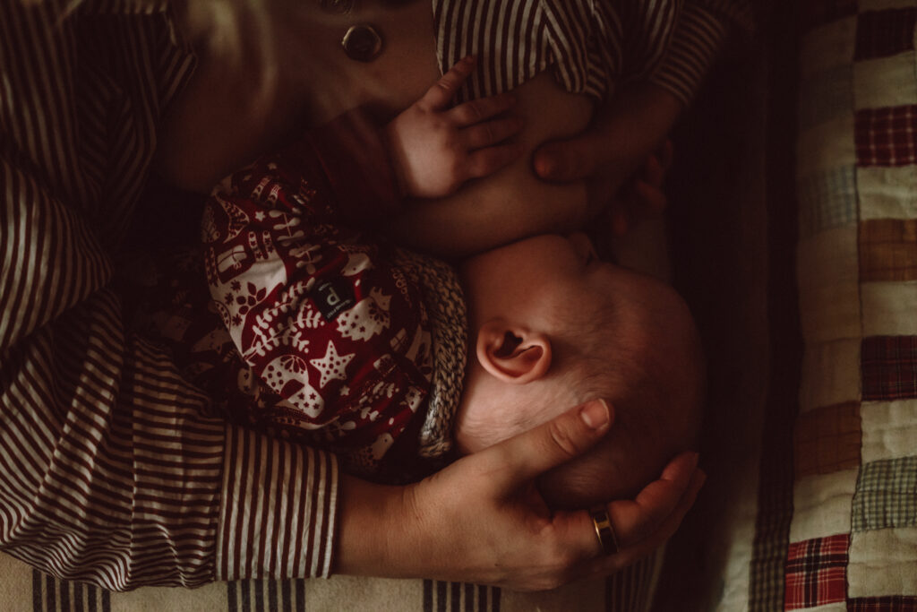 Margate family portrait shoot with a baby on the breast, breastfeeding